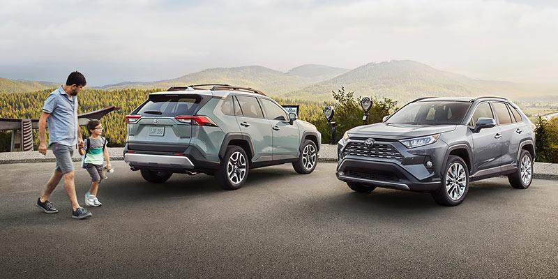 A family heading to their used 2021 Toyota RAV4 available in San Antonio, TX