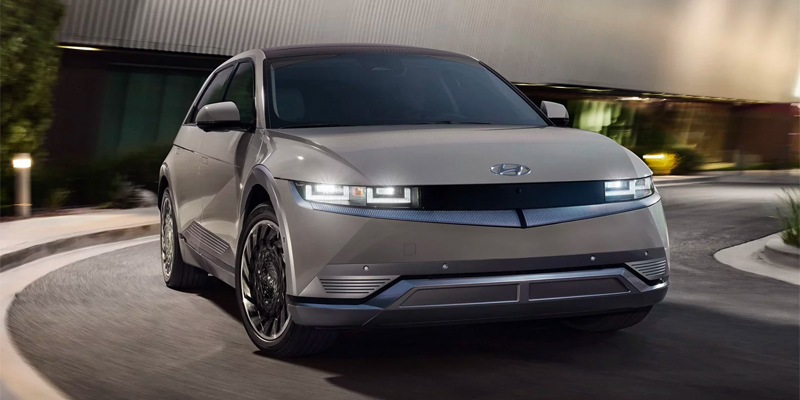 The sleek elegance of the 2023 Hyundai IONIQ5 parked in San Antonio, TX