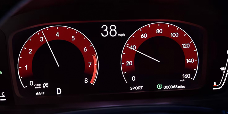 A used Honda Civic instrument panel showing a slew of dashboard lights in San Antonio, TX