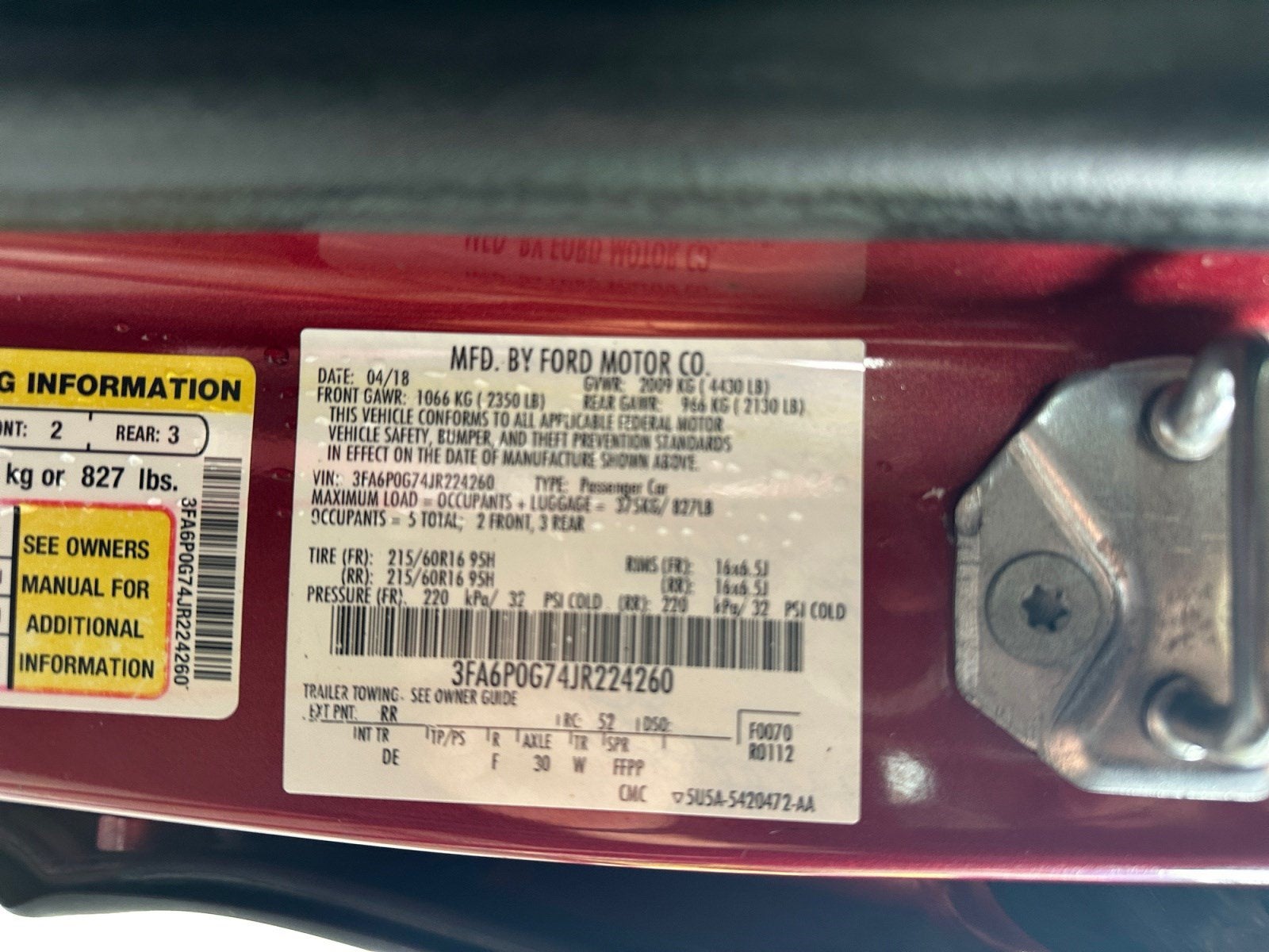 2018 Ford Fusion S