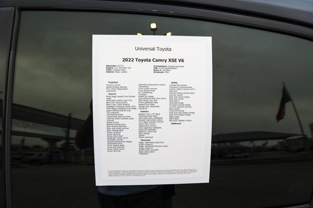 2022 Toyota CAMRY XSE V6