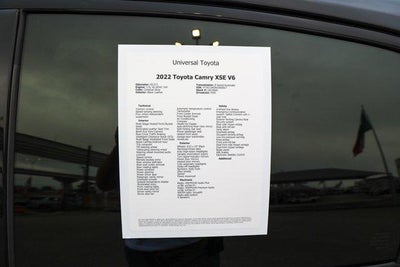 2022 Toyota CAMRY XSE V6