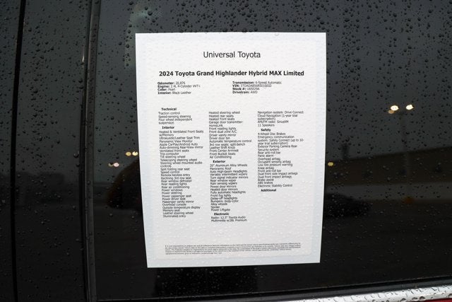 2024 Toyota Grand Highlander Hybrid Hybrid MAX Limited