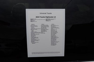 2024 Toyota HIGHLANDER LE