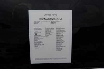 2024 Toyota HIGHLANDER LE