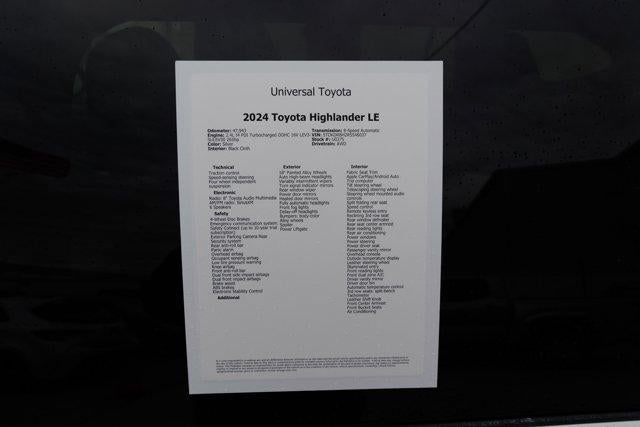 2024 Toyota HIGHLANDER LE