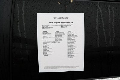 2024 Toyota HIGHLANDER LE