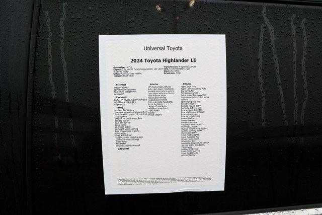 2024 Toyota HIGHLANDER LE