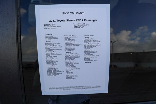 2021 Toyota Sienna XSE