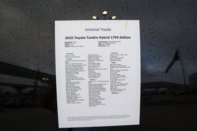 2025 Toyota TUNDRA HV 4X4 1794 Edition Hybrid