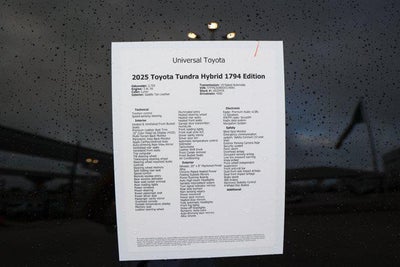 2025 Toyota TUNDRA HV 4X4 1794 Edition Hybrid