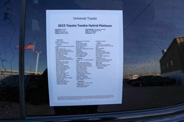 2023 Toyota TUNDRA HV 4X4 Platinum Hybrid