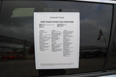 2026 Toyota COROLLA CROSS HV Hybrid XSE