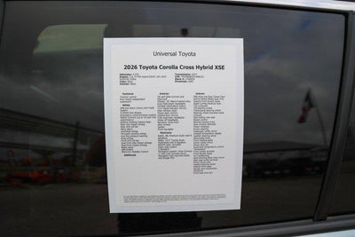 2026 Toyota COROLLA CROSS HV Hybrid XSE