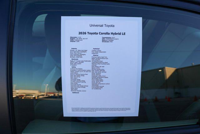 2026 Toyota COROLLA HYBRID Hybrid LE