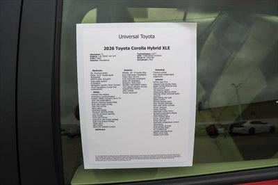 2026 Toyota Corolla Hybrid Hybrid XLE