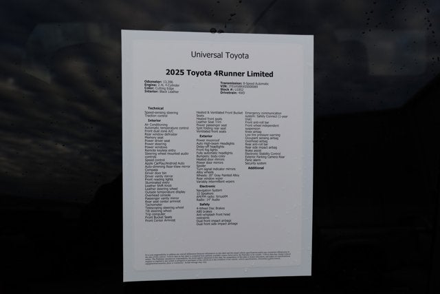 2025 Toyota 4RUNNER Limited