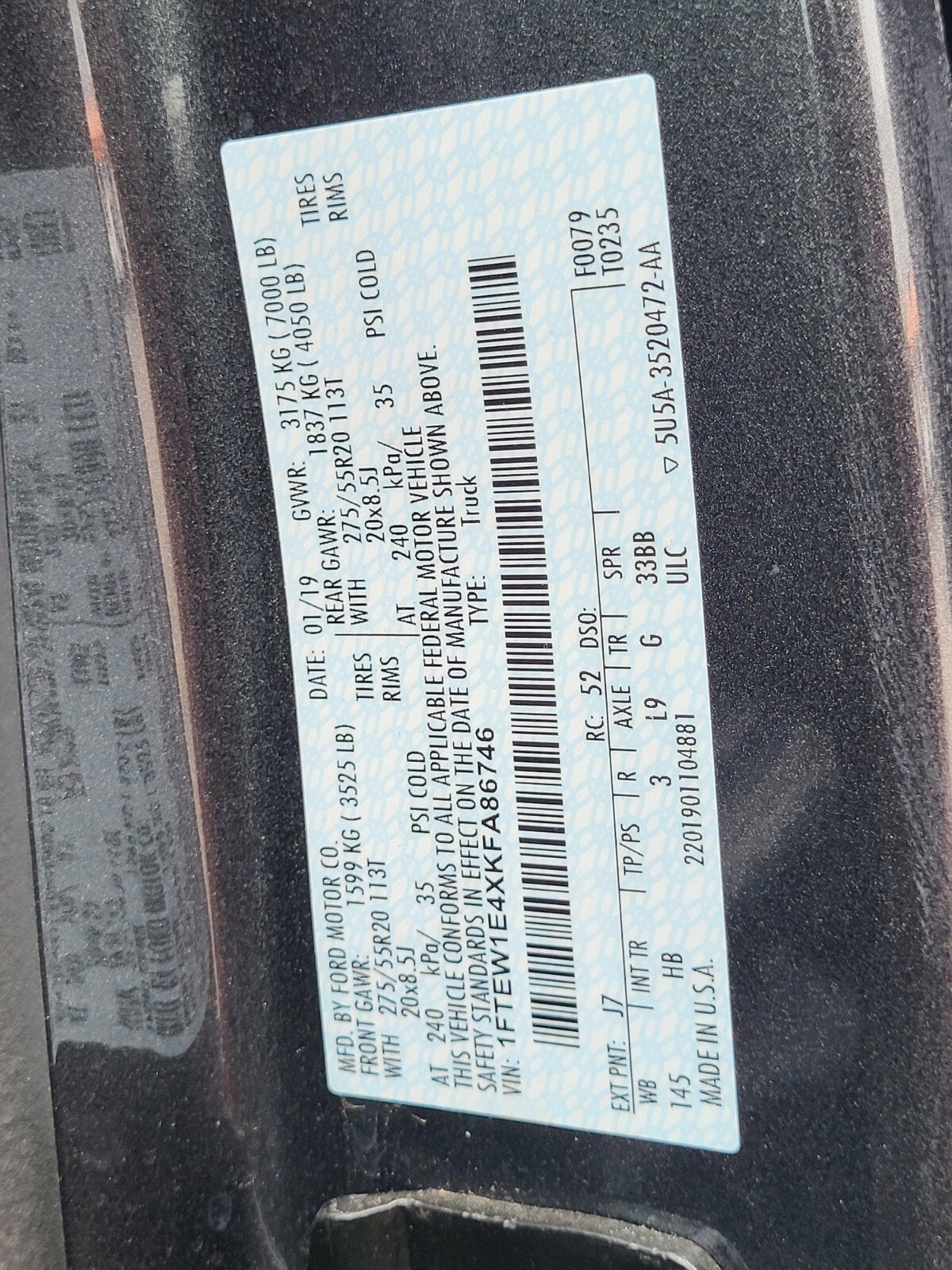 2019 Ford F-150 LARIAT