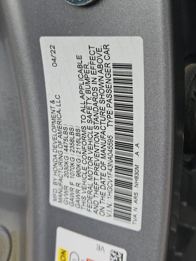 2022 Honda Accord Sedan Sport SE