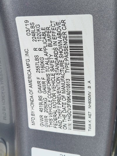 2019 Honda Accord Hybrid Touring