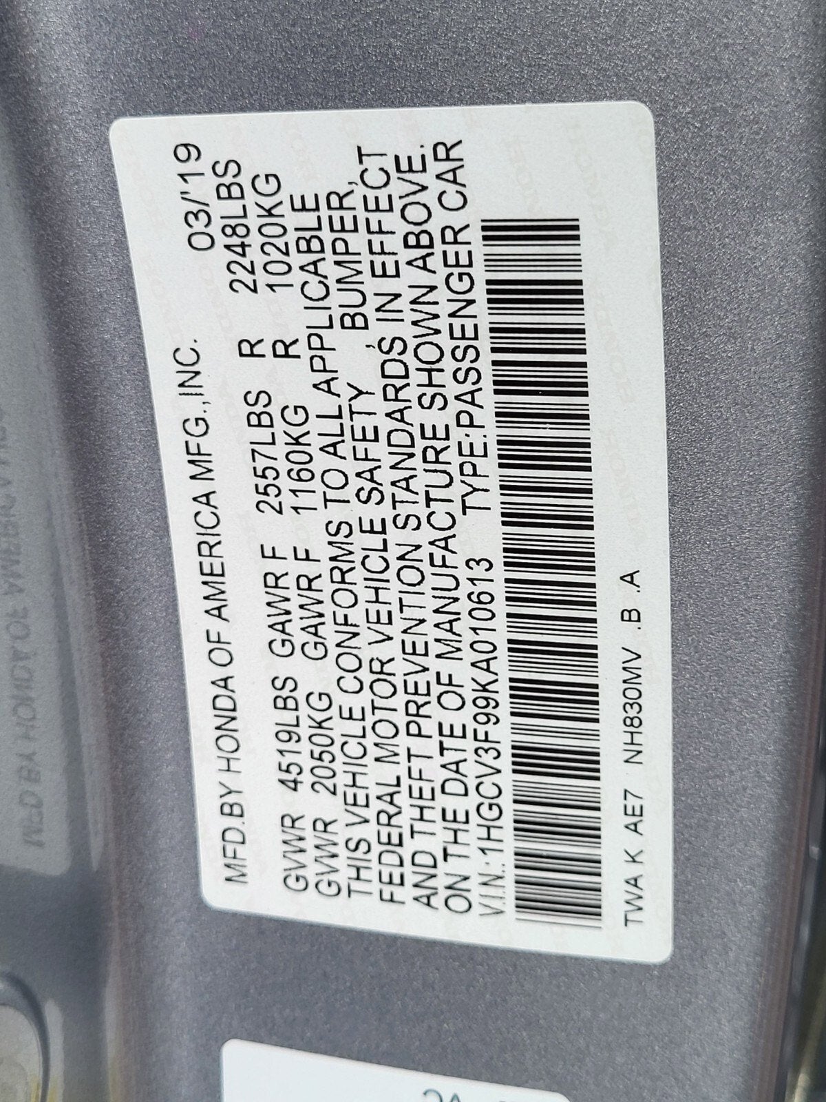 2019 Honda Accord Hybrid Touring