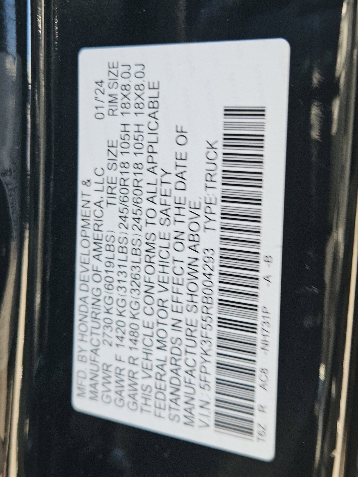 2024 Honda Ridgeline RTL