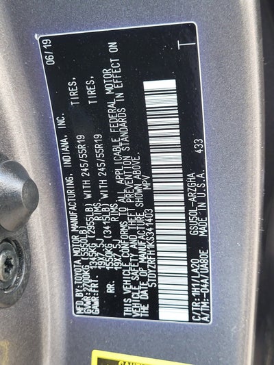 2019 Toyota Highlander LIMITED PLATINU