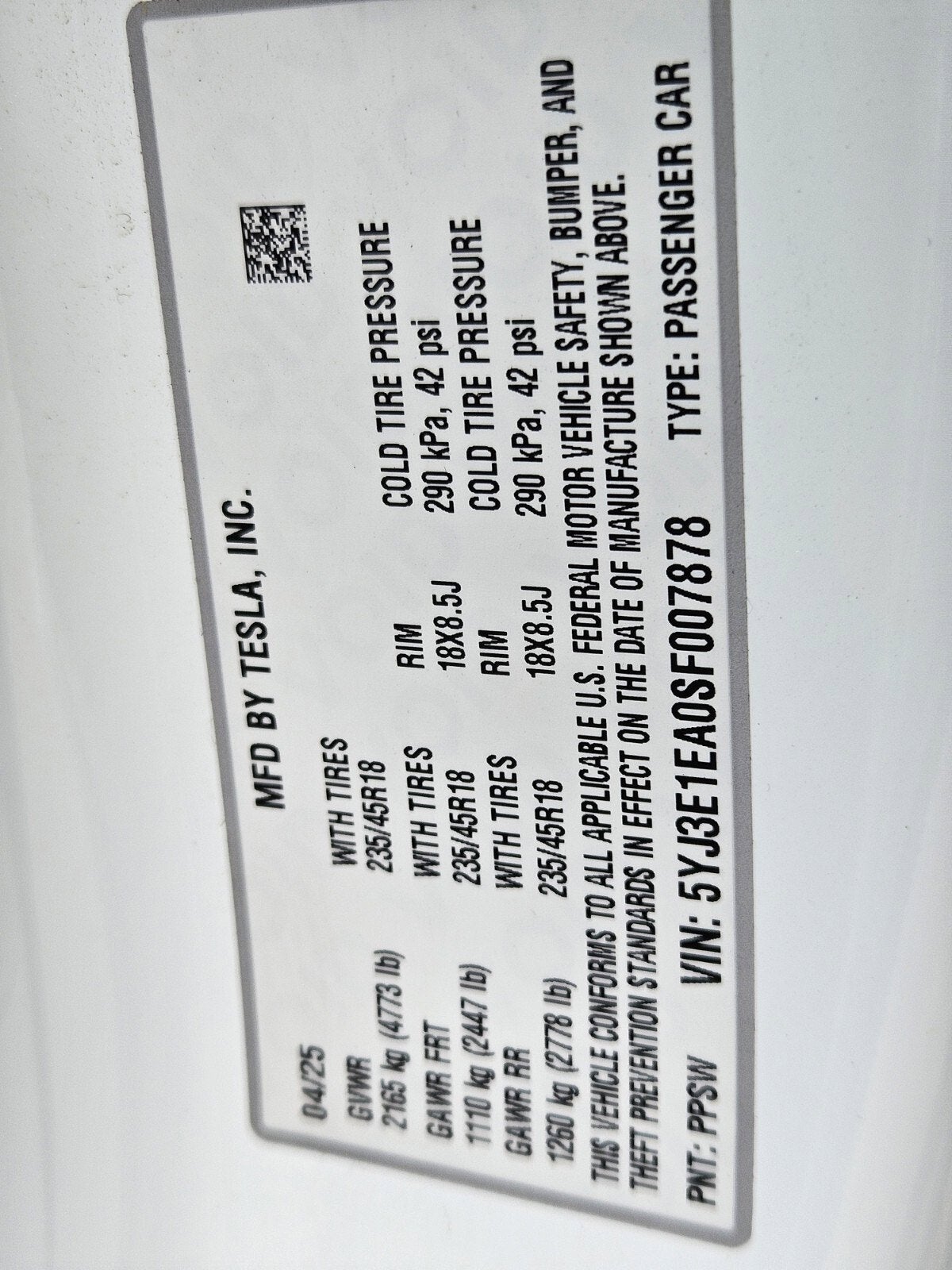 2025 Tesla Model 3 Long Range