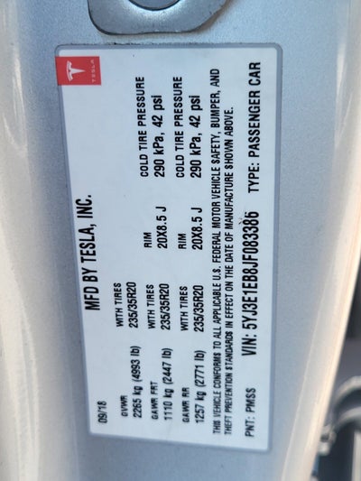 2018 Tesla Model 3 Performance