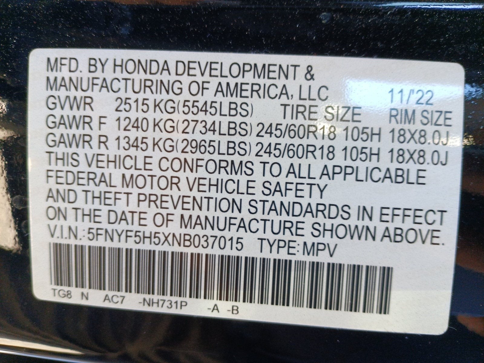 2022 Honda Pilot EX-L